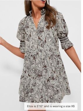 Hyacinth House Brown Floral Sawyer Mini Dress xxs